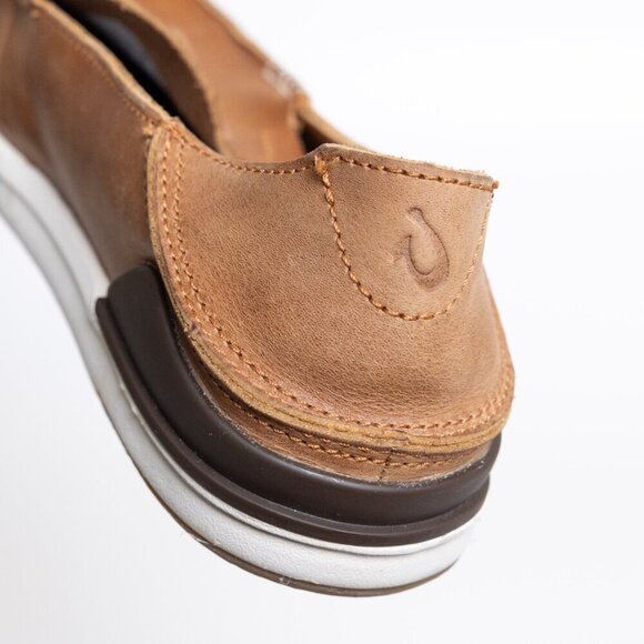 Olukai Kakaha Leather Loafer Brown Fox Slip On - Picture 11 of 16